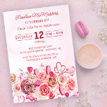 Convites Rosa Rosa Rosa Rosa Suave Suavemente Dia de os nam<br><div class="desc">Meninas de todas as idades vão adorar esta design feminina. rosas de aquarela cor-de-rosa bonito e corações cinzentos brancos criam o perfeito 60º convite de aniversário para um aniversário de fevereiro ou Dia de os namorados. A cor-de-água rosa mais suave enquadra perfeitamente o texto e os gráficos. A parte de...</div>
