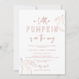 Convites Rosa Rosa Um Pequeno Chá de fraldas De Abóbora
