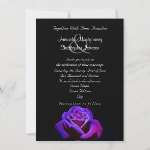 Convites Rosa Roxa Com Gotículas de Água Casamento