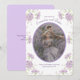 Convites Rosa Roxa Lavanda Casamento Salve a Data
