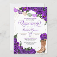 Rosa Roxo Charra Cowgirl Boots Quinceañera