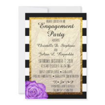 Rosa Roxo Moderno - Festa de noivado de Folha de O