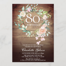 Convites Rosa Rústico Garland Monograma 80