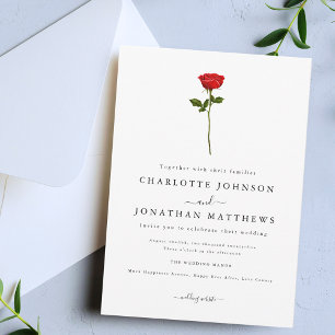 Convites Rosa Simples Elegante Script Rouge
