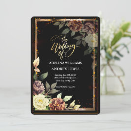 Convites Rosa Simples Minimalista, Casamento Dourado