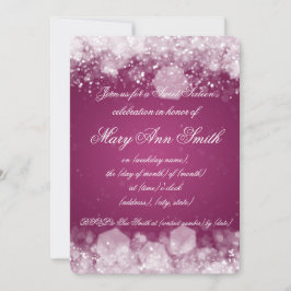 Convites Rosa Sparkling da noite 2 do partido do doce
