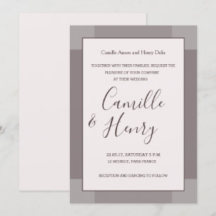 Convites Rosa taupe blush cinza lilac elegante casamento mo