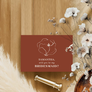 Convites Rosa Terracotta Simple Você será minha dama de hon