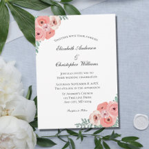 Rosa Verde Floral Elegante Casamento Aquarela