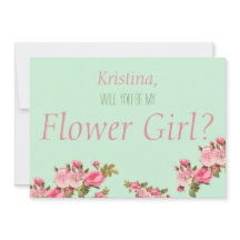 Rosa Verde Floral Você Será Minha Dama de Honra