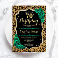 Rosa Verde Leopardo Imprimir 70 de Aniversário