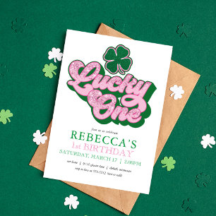 Convites Rosa Verde St. Patrick' Sorte de Um Primeiro Anive