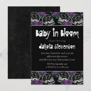 Convites Rosa vermelha do crânio   Bebê-resgatado em sang