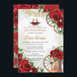 Convites Rosa vermelha Floral Charro Boots Sweet 16 Quincea<br><div class="desc">Personalize este vibrante convite floral vermelho Quinceañera / Sweet 16 aniversários fácil e rapidamente. Basta clicar no botão personalizar para editar os textos, alterar as fontes e as cores das fontes. Apresentando rosas vermelhas brilhantes, botas de cowboy florais adoradas e elementos do oeste selvagem. Itens correspondentes disponíveis no repositório. c)...</div>