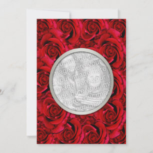 Convites Rosa vermelha foto personalizada casal noiva casam