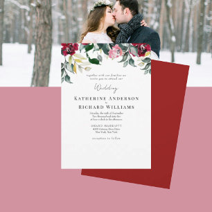 Convites Rosa Vermelha Junto Com Casamento de Inverno