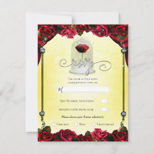 Convites Rosa Vermelha Mágica Prata Ouro Branco Festa RSVP