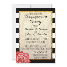 Rosa vermelha moderna Faux Gold Foil Festa de noiv