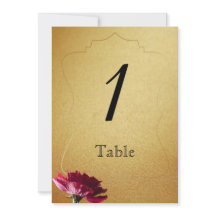 Rosa vermelha no Número da Tabela de Casamento Dou