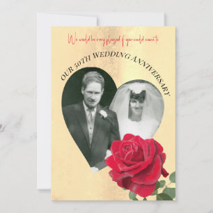 Convites Rosa Vermelha personalizada Aniversário 