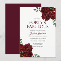 Rosa vermelha romântica Quarenta e fabulosa aniver
