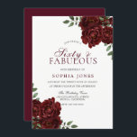 Convites Rosa vermelha Romântica Sessenta e Fabulosa 60º An<br><div class="desc">Rosa vermelha romântica Sessenta e fabulosa 60º Convite de Aniversário Ver coleção correspondente em loja</div>