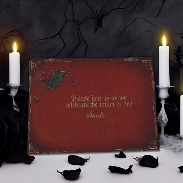Convites Rosa Vermelho e Casamento Negro Gótico (Criador carregado)