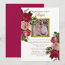 Convites Rosa Vintage Casamento Aniversário - QUALQUER ANOS
