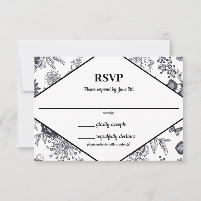 Convites Rosa Vitoriana - RSVP (Frente)