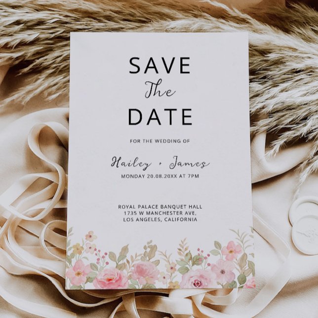 Convites Rosa Wedding Save the Date (Rose Wedding Save the Date Invitation)