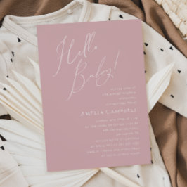 Convites Rosa Whimsical Dusty Olá, Querida! Chá de fraldas