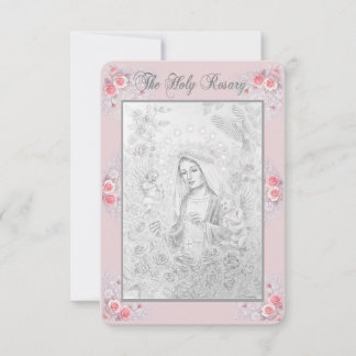 Convites Rosary Prayer Card with my Original Drawing