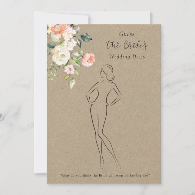 Convites Rosas adivinham jogo de Chá de panela de vestiment (Frente)