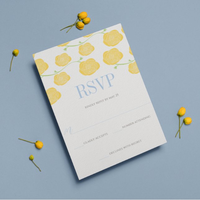 Convites Rosas Amarelas Sunny Elegance e Casamento Azul Céu (Criador carregado)