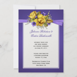 Convites Rosas Amarelas Violetas Roxas Pós Casamento