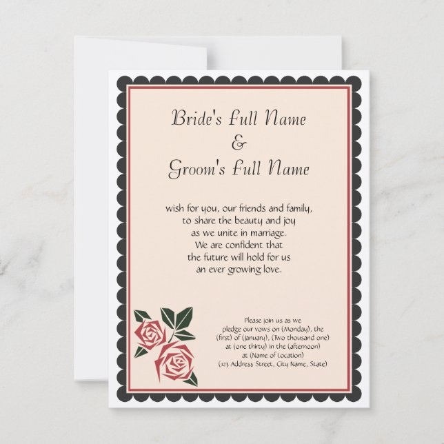 Convites Rosas angulares (Frente)