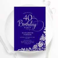 Rosas aniversário de 40 anos Roxos Simples Elegant
