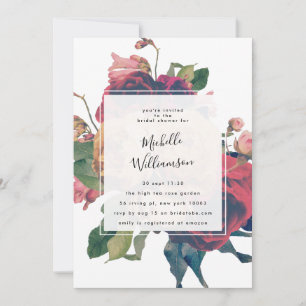 Convites Rosas Antigos, Chá de panela Boêmia Vintage