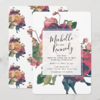 Rosas Antigos Vintage Bohemian Invitation
