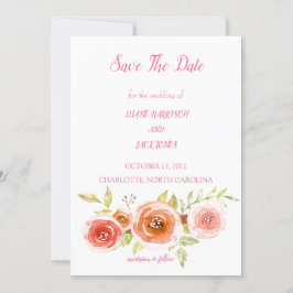Convites Rosas Aquarela Floral Casamento Salve A Data