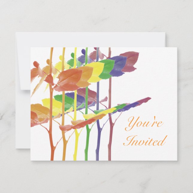 Convites Rosas arco-íris (Frente)