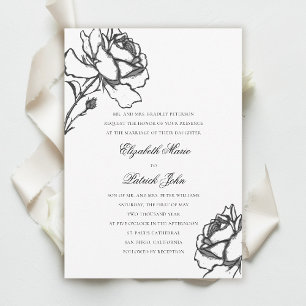 Convites Rosas Arte Moderno Clássico Formal Pais Casamento
