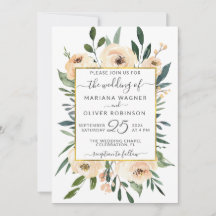 Rosas Bege e Blush Douradas em Casamento Branco
