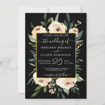 Rosas Bege Floral Beijo em Preto Casamento