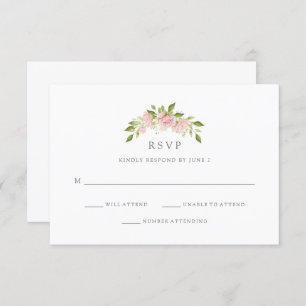 Convites Rosas Bonitas   RSVP de Casamento Floral Rosa Eleg