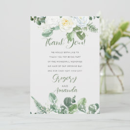 Convites Rosas brancas elegantes e verde