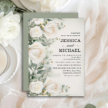 Rosas Brancas Folhagens Casamento Elegante