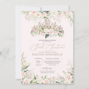 Convites Rosas Brancas Suaves E Legais Doce 16 Aniversário 