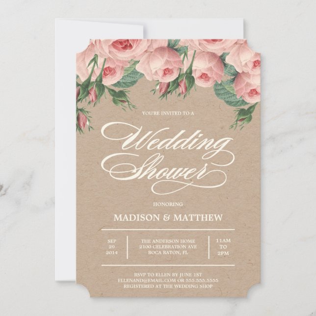 Convites Rosas| Chá de panela (Frente)