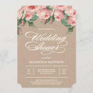 Convites Rosas  Chá de panela